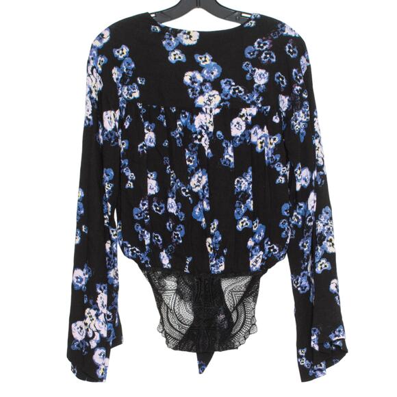 Free People Bodysuit Y2K Whimsigoth Boho Witchy Fairycore Grunge Floral Lace XS - Picture 2 of 6